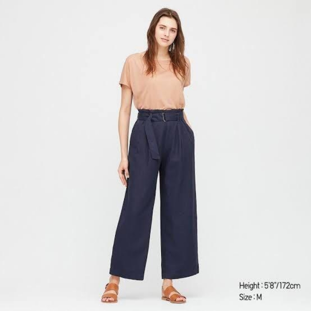 Uniqlo Wide Leg Linen Pants